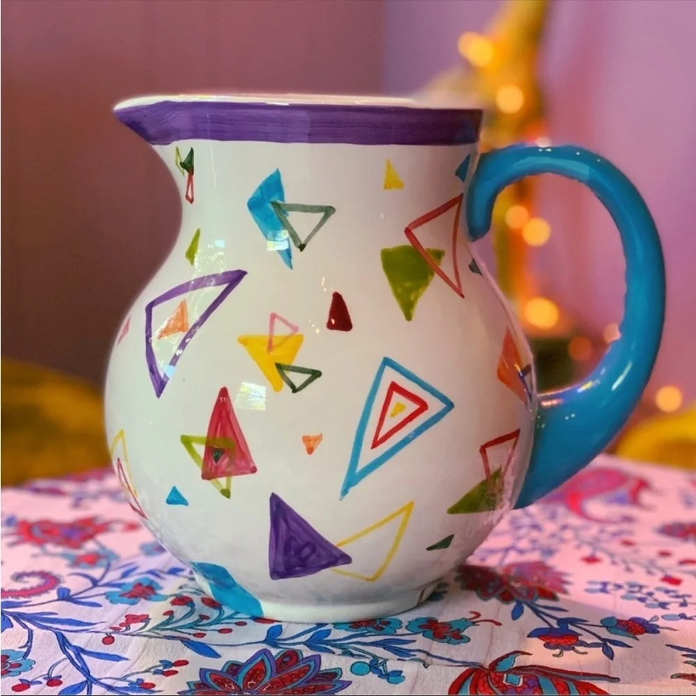 Vintage 1980s/1990s Designpac geometric ceramic pitcher/vase - Picture 3 of 14